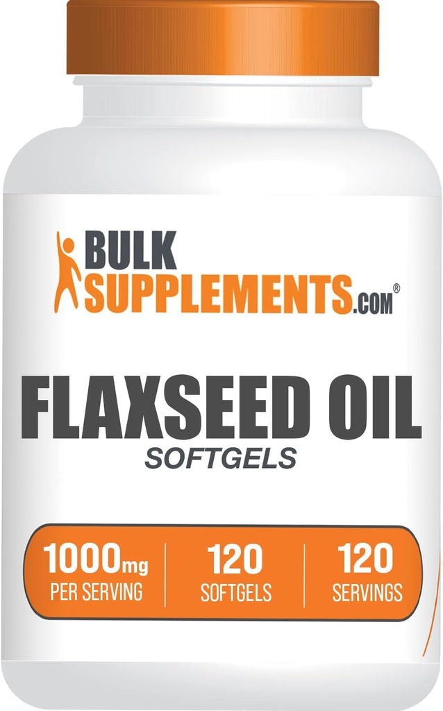 Bulk Assupports.com Flaxseed Oil Softgels - Flaxseed Supplements, Flaxseed Oil 1000mg Softgels - 草药补充,Gluten Free, 1 Softgel each service, 120 Counter (Pack of 1) (英语).
