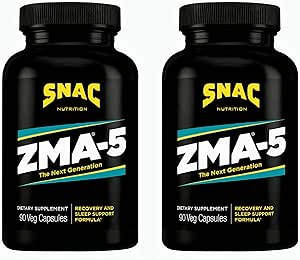 SNAC ZMA-5 睡眠援助补充,促进肌肉恢复和生长,免疫支持,和与锌,镁和5-HTP的恢复性睡眠,工作后,Bed ZMA补充180 计数(2包)之前