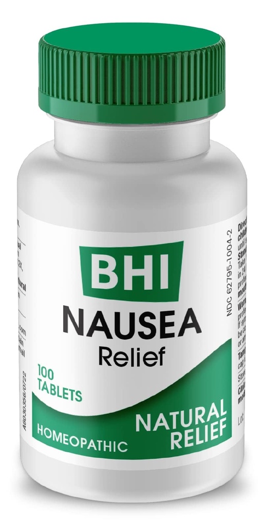 BHI Natural Relief 7 多种症状的Homopathic 活性成分 帮助 relieve Nausea,呕吐,Bloating & Indication 非Drowsy 补救措施 Soothes 对女性和男性的不适 - 100片