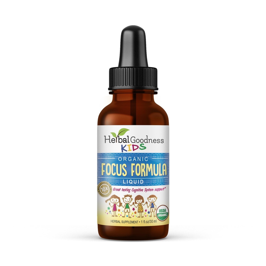 Focus and Content Supplements 1oz - Ashwagandha 儿童与自然莫林加的Focus Supplements for a Serene and Genius Mind - 非GMO 儿童重点维生素 - 美国制作