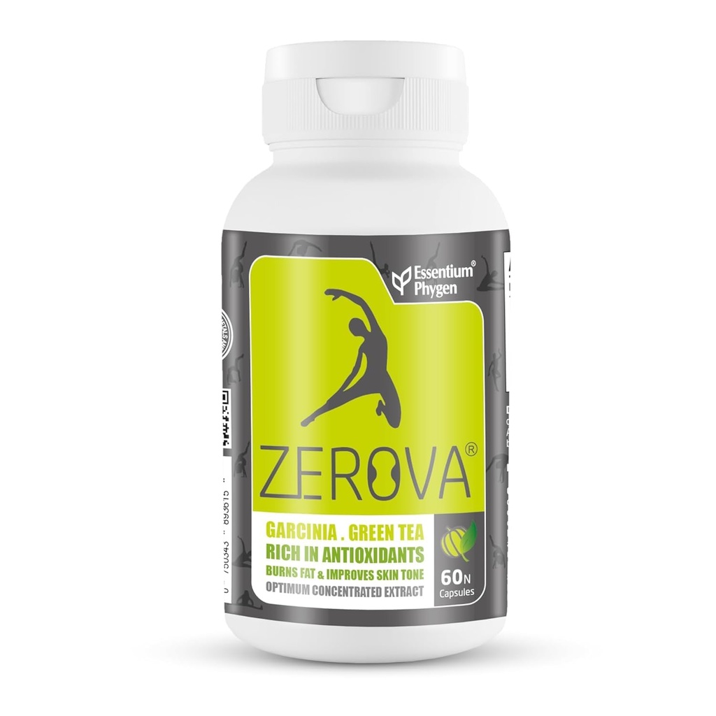 Zerova Garcinia & Green Tea Weight Loss Capsules 60 Count Natural Fat Burner with HCA & EGCG Supports Appetite Control, Metabolism, Energy & Healthy Skin Tone