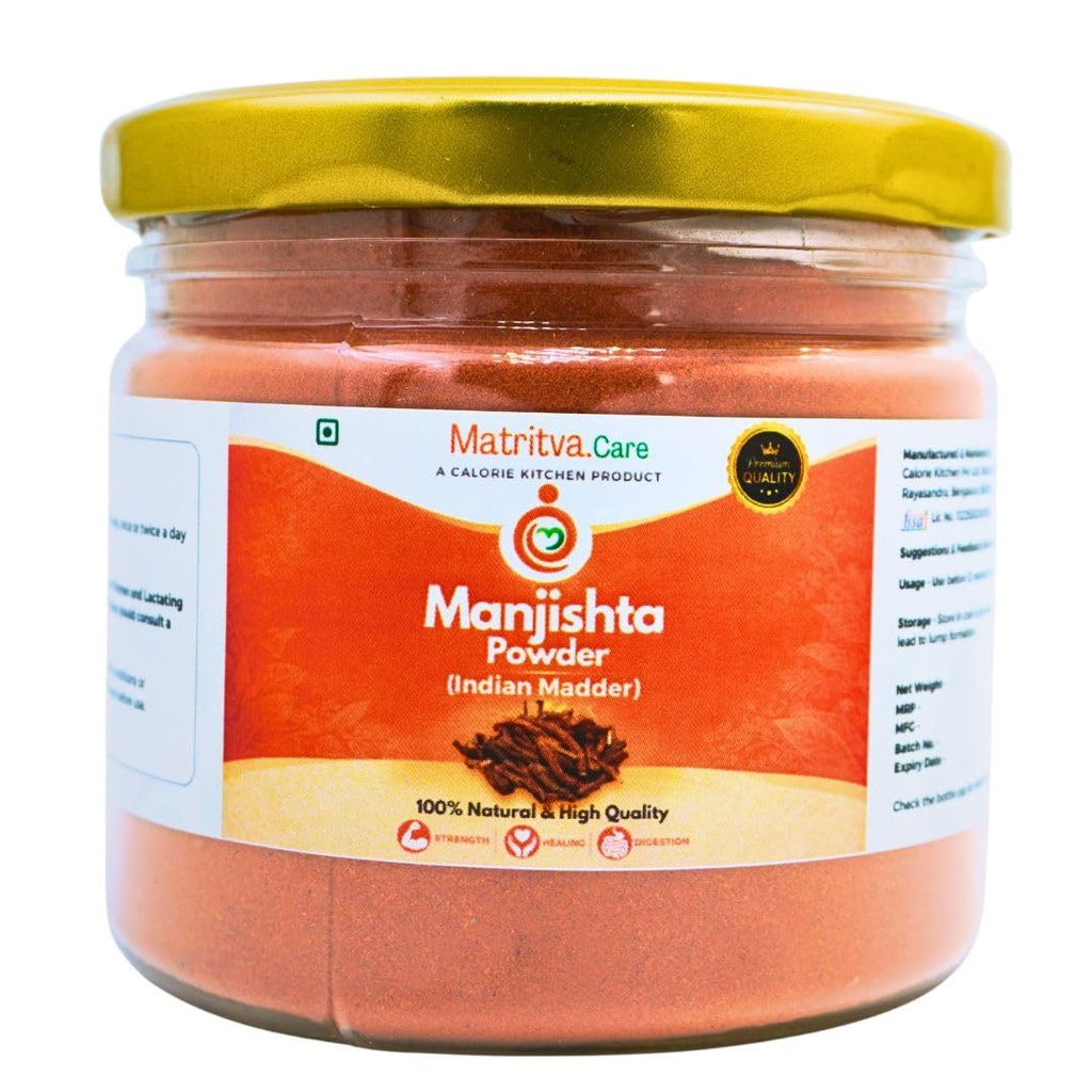 Manjishta Powder (100g) | Ayurvedic Blood Cleanser & Skin Glow Support | Herbal Detox Supplement | Natural Madder Root Powder for Face & Body | Supports Digestion & Women’s Wellness
