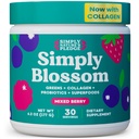 纯脂营养 - 每日绿皮和超级食品粉末+Collagen + 女性消化健康与布洛廷救济的良药. 帮助您的健康布鲁姆 - 30天供应