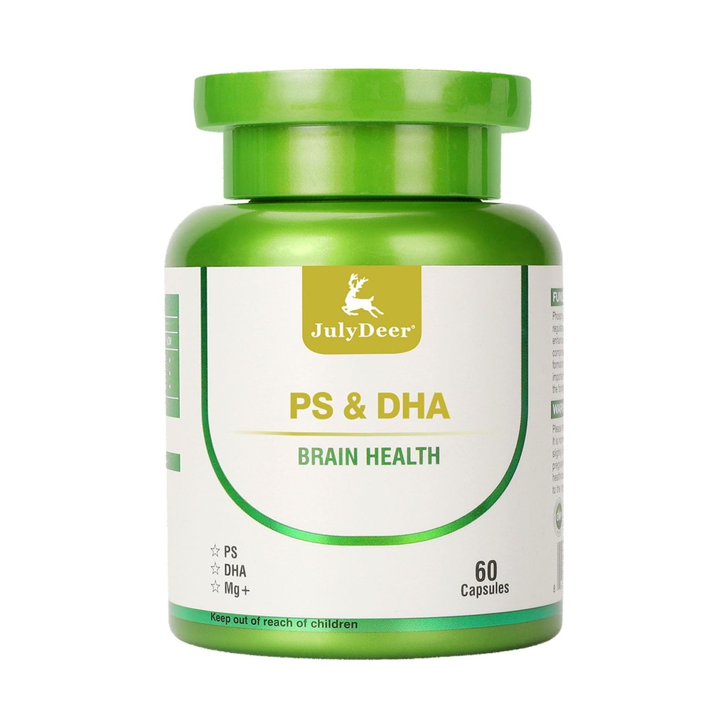 L-硫酸镁-100mg,DHA-100mg,Phosphatidylserine-40mg,老年人脑健康和认知支持的镁综合补充物-60个脑膜