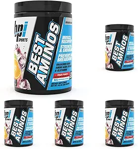 BPI 体育最佳氨基 - BCAA 灭火后的粉末和Glutamine 回收饮料 支链氨基酸用于水分和回收,针对男女 - 水果冲刺 - 25种服务(包5)