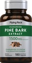 Piping Rock Pine Bark Capsules 1500mg = 180 Counter = Non-GMO, Gluten Free Supplement (英语).