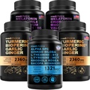 MEDCHOICE Turmeric & Ginger (240ct), Sleep Melatonin (180ct), 和Nootropic Brain (60ct) 补充 Bundle - 大脑、睡眠和免疫支持的健康三重体 - Vegan, Non-GMO, Gluten-Free