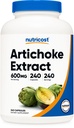 营养成本 Artichoke 提取物 600mg, 240 蔬菜卡普尔- Gluten Free, 非 GMO