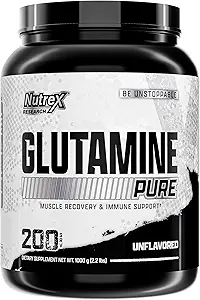 Nutrex 研究 L-Glutamine 粉末 - 200种服务 - 纯无味,非GMO和Gluten Free