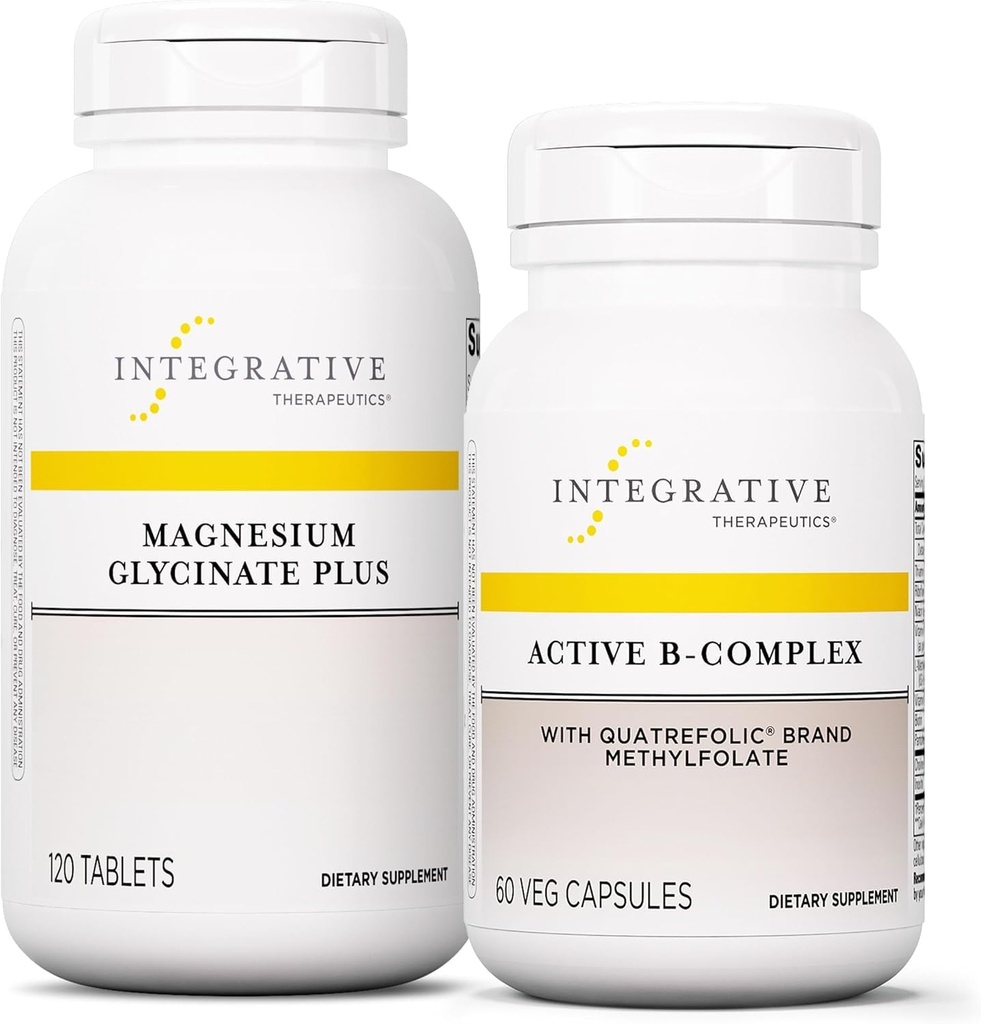 配有活性B-Complex,60 Capsules & Magnesium Glycnit Plus,120 片 - 支持能量代谢的活性B-Complex * - 支持脑健康,心脏健康和神经