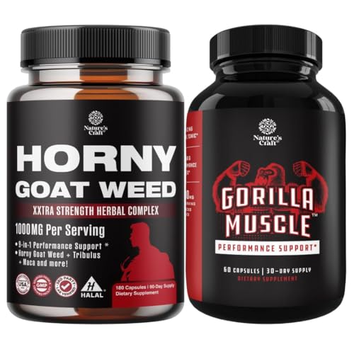 Horny山羊草与黑麦根,Tongkat Ali, Saw Palmetto & Panax Ginseng 提取器,用于Stamina & Energy和超强睾丸酮助推器 - 男性肌肉扩张补充剂