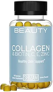 SHIZAM Hydrlyed Bovine Collagen Biotin Gummys 配多种维生素C,E & Zinc 换发生长-Loss和强直钉. 液滴、药丸和 Keratin Shampoo 妇女替代品