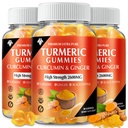 Turmeric Curcumin Gummys (3 Pack) - Turmeric Curcumin 配有 Ginger 和 Black Pepper Gummys 配有 IMUNE 肌肉支持健康皮肤的 Turmeric Curcumin Gummys (3 Pack) - Vegan, Gluten Free, 低糖 - 配有 成人