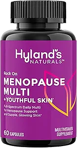 Hyland's Rock On Menopause and Youngful Skin 多维特敏在免疫支持下为女性服务,60 Capsules, Menopause Relief for Women with Biotin, Collagen, 和红克洛弗