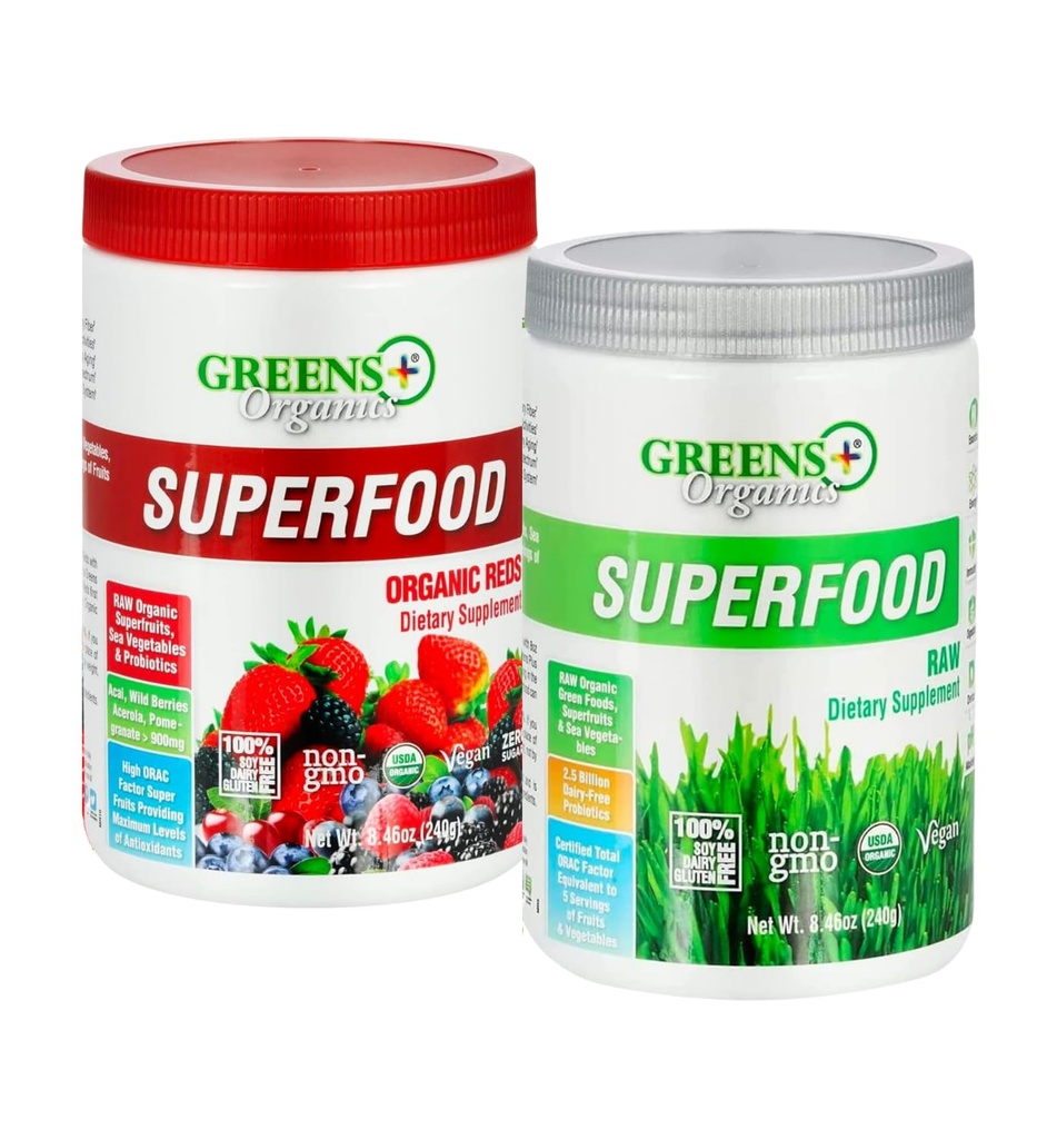 Greens+ 有机红丝超食品 有机RAW超食品 超食品 超食品 超食品 超营养 支持能量 营养 活力 健康 饮食 补充 维干 索伊/戴伊/Gluten Free