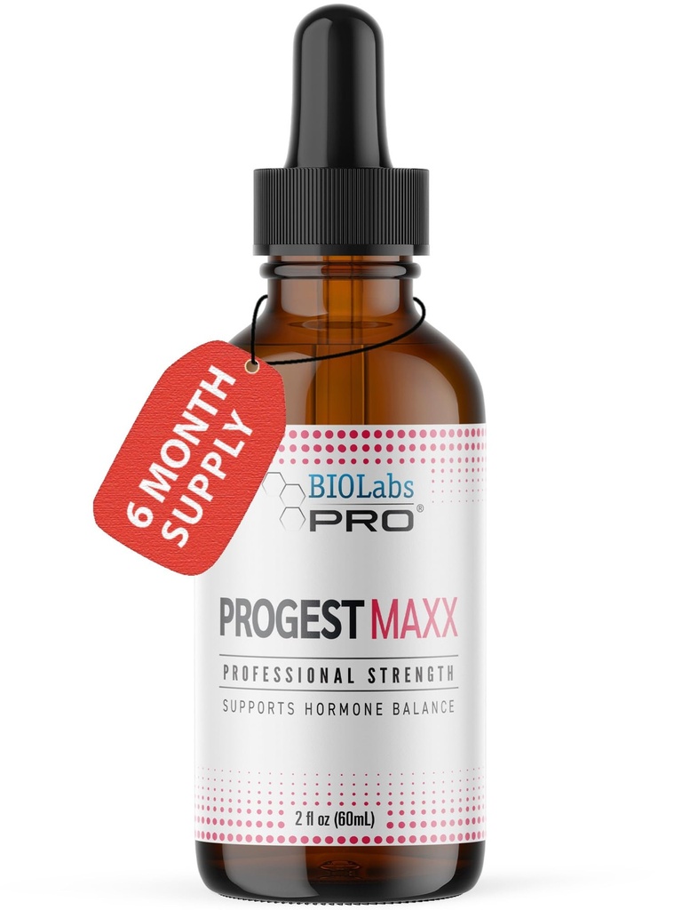 Progest MAXX Progesterone 石油、天然生物同位素 妇女、热闪光灯和更年期支助,2oz瓶 -- -- 六个月供应