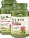 GNC Herbal Plus 牛奶硝酸盐1300mg,双包,每瓶120个卡片,支持健康肝功能