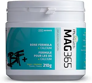 MAG365 ITL 健康 BF + 钙, 210g 35-Servigs - 电离镁酸盐粉,天然Citrus Flavor - 维生素 K2 D3 配有锌, B6, C, 钙和钾 - 男子和妇女骨骼支持公式
