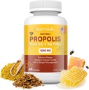 Bee Pollen Propolis Royal Jelly Extract with Carob, 纯免疫支持补充剂,无脂胶,蔬菜卡普尔,1000毫克