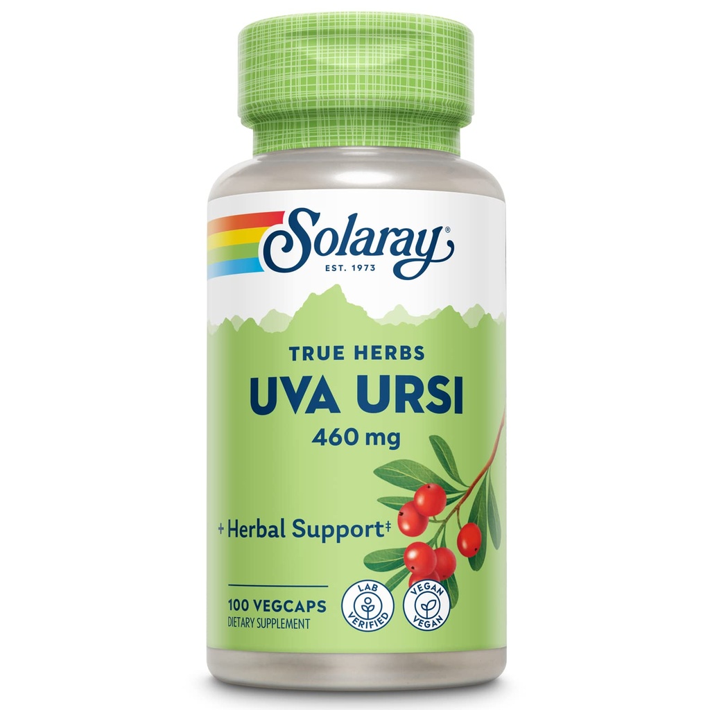 SOLARAY Uva Ursi Leaf 460 mg → 健康刀锋、肾脏和尿性Tract功能支持 → 非GMO → 100ct(Take 3 Daily)