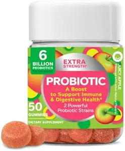 适合 OLLY 超强 Probiotic Gummy, 6亿 CPUs, 2 Strains, Supple, 苹果, 50 计数