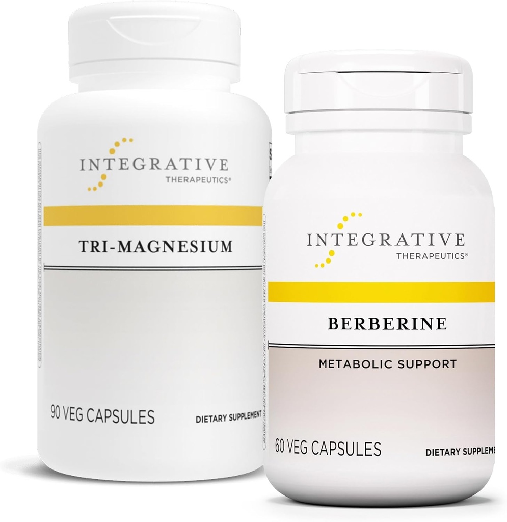 综合疗法包与柏柏林,60 Capsules & Tri-Magnesium,90 Capsules - 贝伯林用于代谢支持* - 心与骨健康三聚苯乙烯*