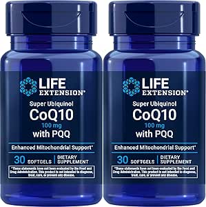 寿命延长 Super Ubiquinol CoQ10 配PQQ,30 软胶(Pack of 2)