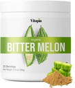 Vitapia Organic Bitter Melon Fruit 10:1 强消化法提取, Gut Health, Liver功能,心脏健康支持 - 100g Powder Supplement & 33 Day Supplement - 非GMO, Gluten-Free, Vegan-Friendly