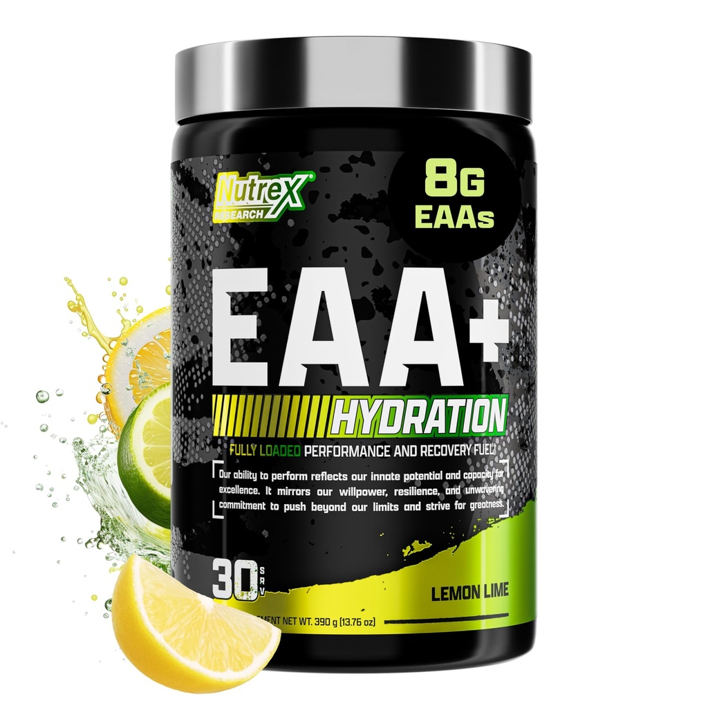 Nutrex 研究 EAA 水解 EAAs + BCAA 粉末 + 肌肉恢复 强力 肌肉建筑 耐力 + 8G 基本氨基酸 + 电解 + 30 services (Lemon Lime)