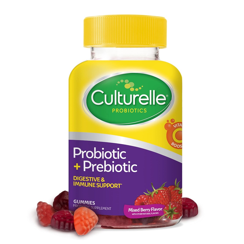 Culturelle Kids Chewable Probiotics for Kids Ages 3+, 30 Count Daily Probiotic Gummies for Women & Men, Berry Flavor, 52 Count