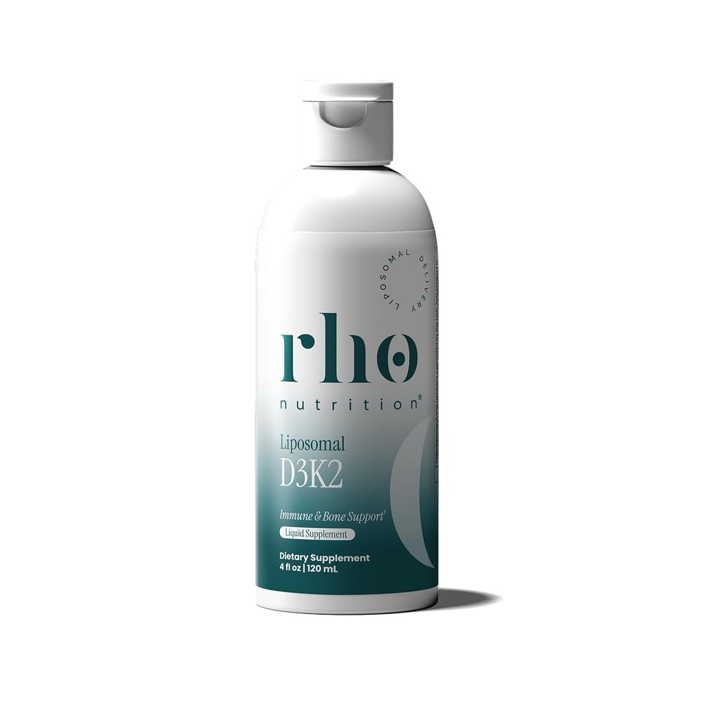 Rho营养 利波索马尔 D3K2 – 超高吸收液体维生素 D3 和 K2 补充剂 – Boosts Immune System 和总体健康;支持强骨和肌肉,以及健康心脏