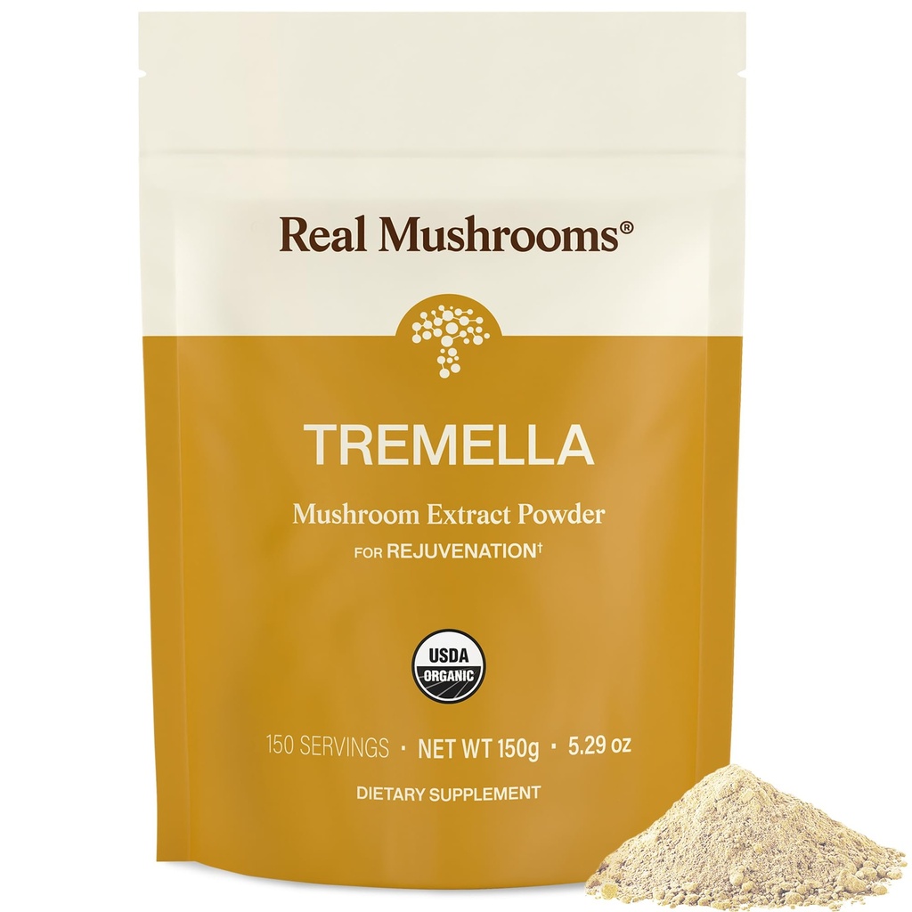 真正的蘑菇 Tremella Mushroom Powder – 有机Tremella 摘自果实体 – 每日健康常规 – Vegan, Non-GMO, No Fillers – 150 服务 蘑菇混合补充品