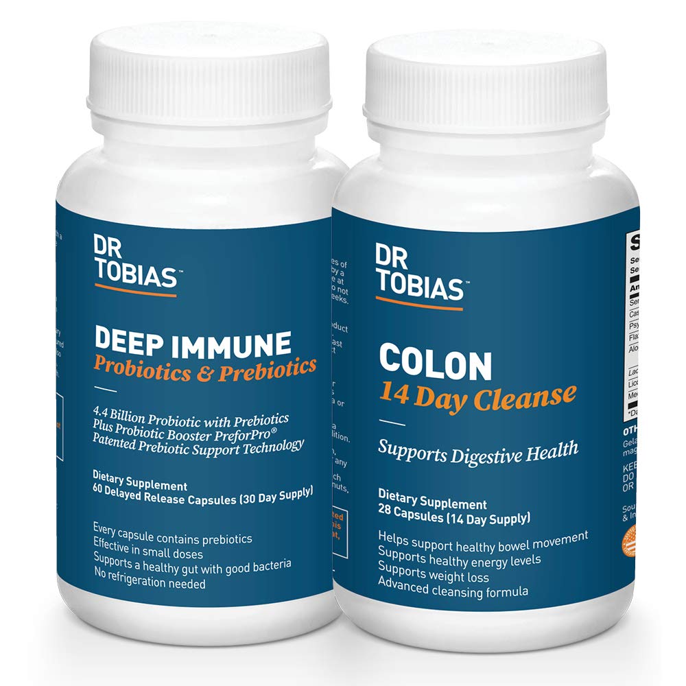 Tobias博士 消化器 Kickstarter Bundle 与Colon 14 Day Cleanse & Deep Immune Probiotics & Prebiotics 软件包