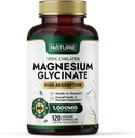 由天然镁Glycinate 1000mg – 高吸收性镁补充剂 – 100% Chelated, Gentle on Stomach - 肌肉,心脏,骨骼和放松支持 - 非GMO, Vegan - 120 Capsules