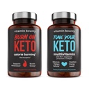 Keto Bundle上的维生素Bounty Tune 你的Keto和Burn – Keto Multivitamin, Calorie 烧为男女服务, Premium Raspberry Ketones, 能源支持 - Bundle 60 Capsule Each