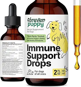 狗永远的幼狗 Immune drops for Dogs - Echinacea & Mullein Leaf Tincture for Pets - All Breeds & Sizes的液体幼狗支持补充 - 2 oz