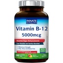 原生维生素B12 5000mcg, 亚语, Vegan Methycobalamin, 快速溶解片, 天然桃花瓶, 支持能量生产和健康神经系统, 240 片