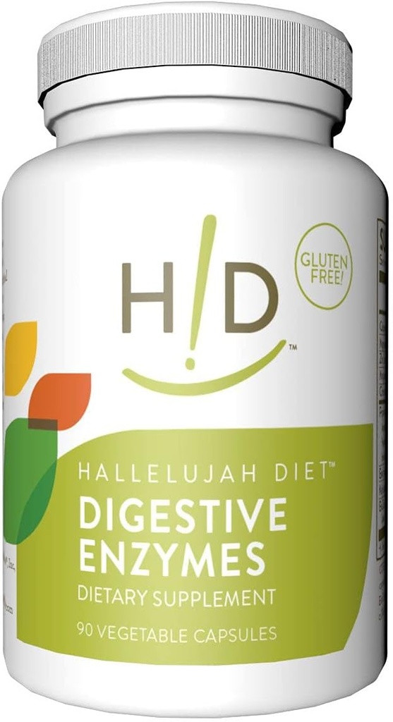 Hallelujah 饮食 - 消化酶,饮食支持和营养吸收的多酶营养补充,90 Capsules