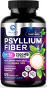 胡斯克纤维补充剂1500mg - Vegan Prebiotic,可溶性纤维用于日常消化健康与规律支持,天然肽粉盖,无糖,非GMO和Gluten-free - 120 Capsules