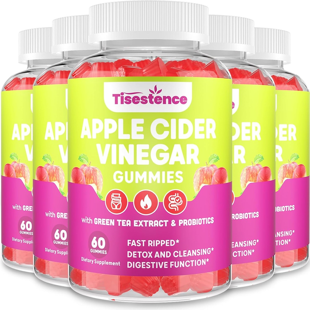 母亲 Apple Cider Vinegar Gummys, Keto ACV Gummys 2000MG - Cleanse & Detox Det, Max Trust ACV Gummys with Green Tea, Raspberry, B12 and Probiotics for 代谢和消化健康,包装为5