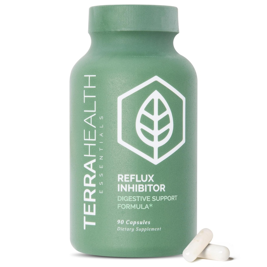 Terra健康基本知识 - Reflux Inhibitor → Relieve 消化和心脏灼伤 → 30天供应(90 Capsules)