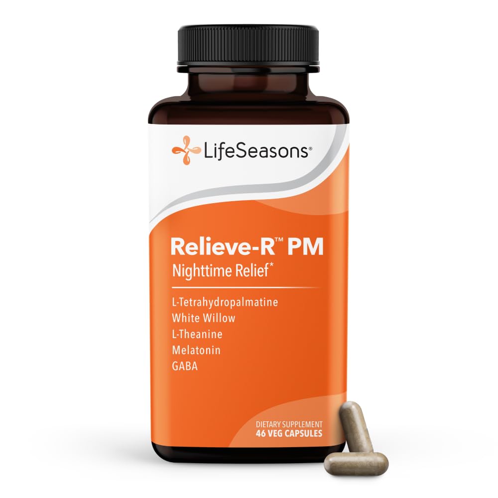 LifeSeasons Relieve-R PM - Eases Nighttime Aches & Disconfort - 放松肌肉 - 冷静神经系统 - 支持自然睡眠循环与非哈比特形成 - 46 Capsules