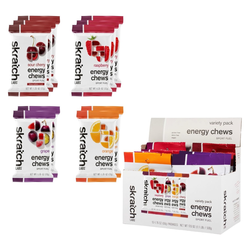 Skratch Labs Energy Chews & Gummys for Running, Cycling, and Sports Preformance – Gel 替代品 – Variety Pack (10 Pack) – Gluten Free, Vegan – Gluten – Gluten – Gluten – Gluten – Gluten – Gluten – Gluten – Gluten – Skrights – Skracks – Skratch 实验室能源 – 循环、自行车和体育预配乐 – Gel 替代品 – Vegan – Varies – Varie(10 Pack) 维加特自由 – Gluten – Gluten – Gluten – Gluten free, Vegan