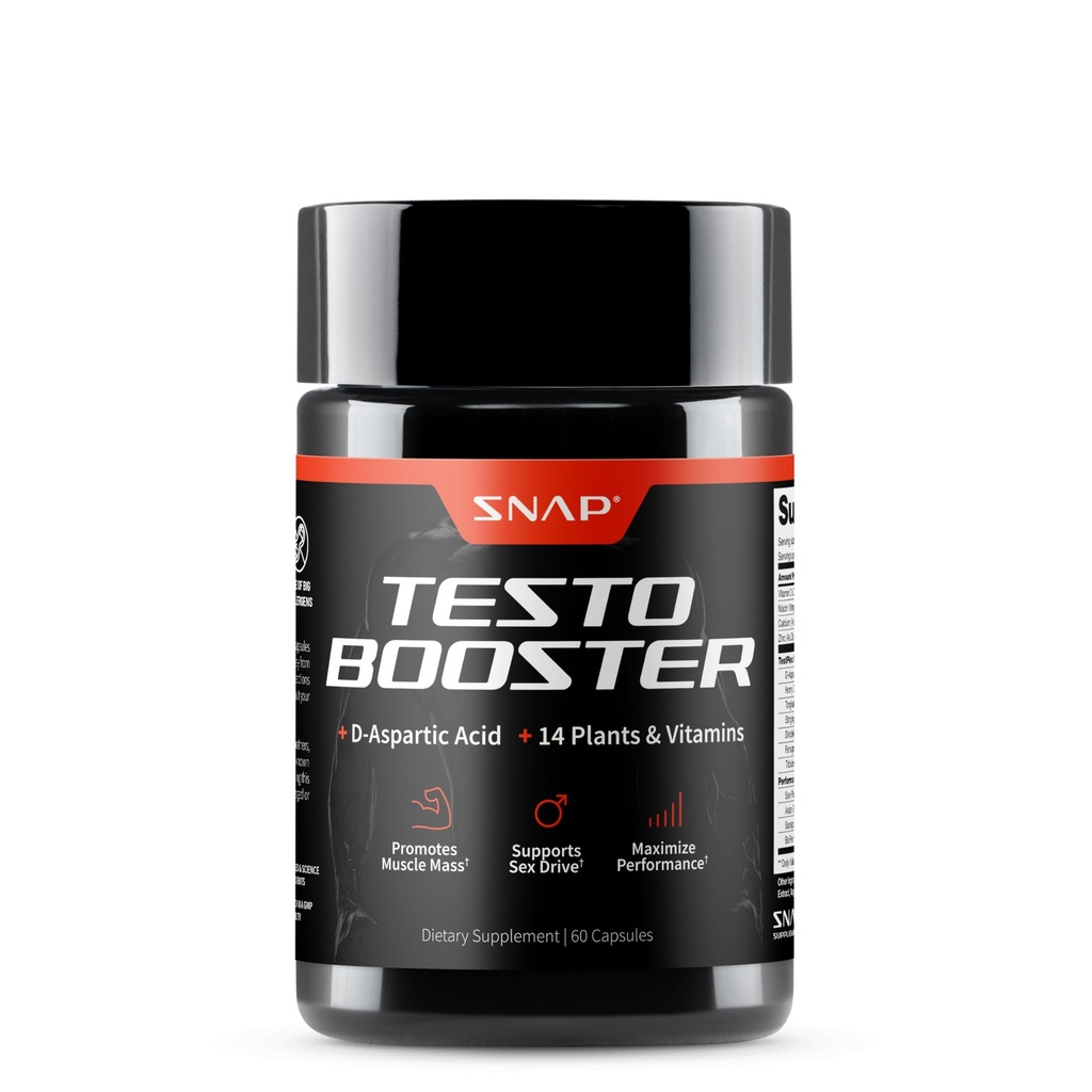 Snap 补充 男子睾丸酮助推器 -- -- 促进肌肉生长、男子助推器、增强自然能源、Stamina和力量,60卡普尔
