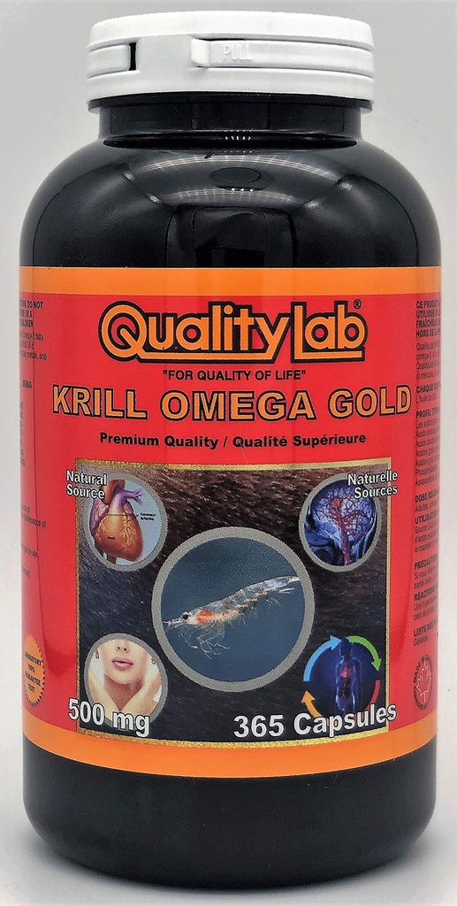 克里尔油 Omega 黄金 500 mg 365 capsules(加拿大的马德)