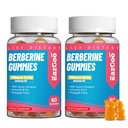 2 Pack Berberine Gummys - 1200mg Berberine 配色素和能量支持的锡兰肉桂补充剂 Vegan Gelatin-Free-120 Count