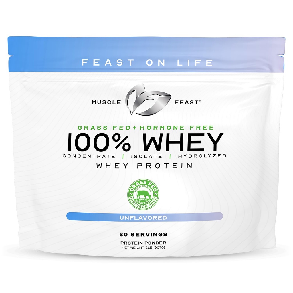 肌肉 Feast 100% 草药 Whey 蛋白粉 全部天然荷尔蒙 自由帕雷 提升 Whey 蛋白粉 女性和男性 - Whey 集中, 隔离和水解 蛋白质 蛋白粉 混合剂 - 不味, 2lb