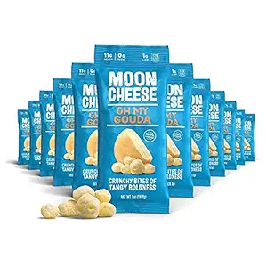 月桂芝士 Oh My Gouda Cheese Bites, 1 Ounce, 12 Pack, Crunchy, 包装蛋白质和钙, Keto, Gluten Free