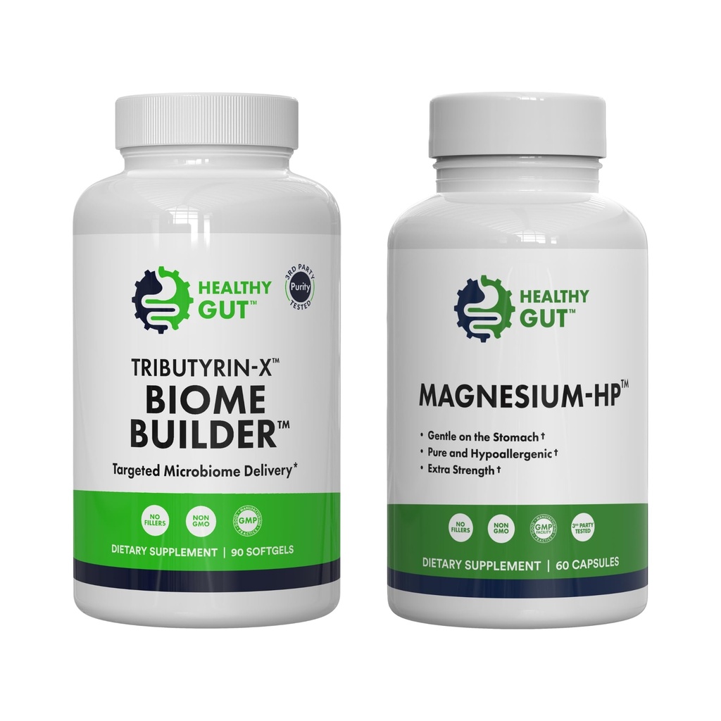 健康Gut Tributyrin-X Biome Builder, 90软胶和镁-HP, 60 Capsules
