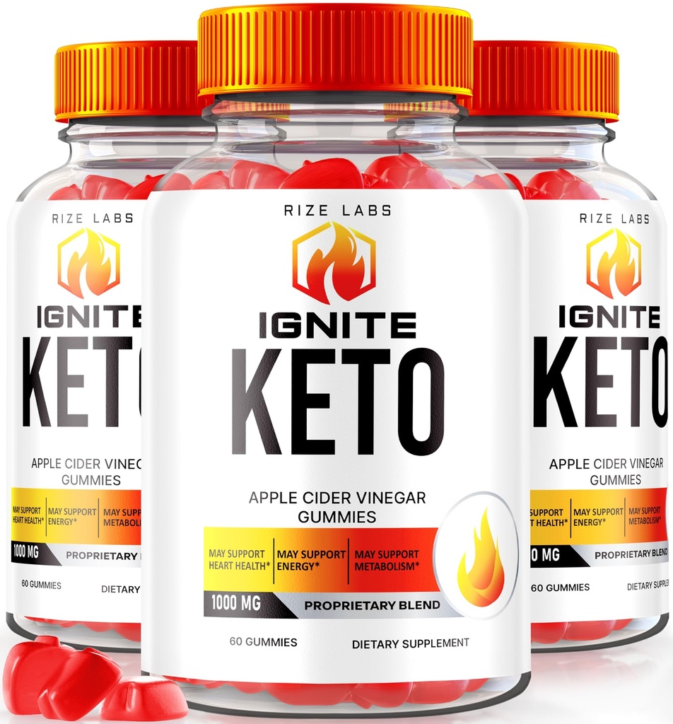 rize 实验室(3 Ignite Keto ACV Gummys的包件,用于高级体重损失,Keto Ignite 补编(180 Gummys))
